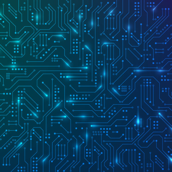 Abstract futuristic circuit board. High computer technology blue color background. Hi-tech digital technology concept. Vector illustration
